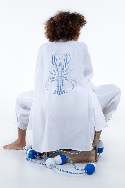 Oceanic Shirt — Sailor Blue Lobster (White)