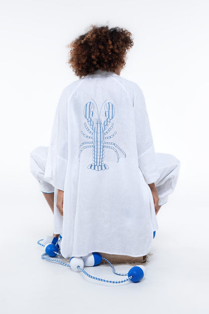 Oceanic Shirt — Sailor Blue Lobster (White)