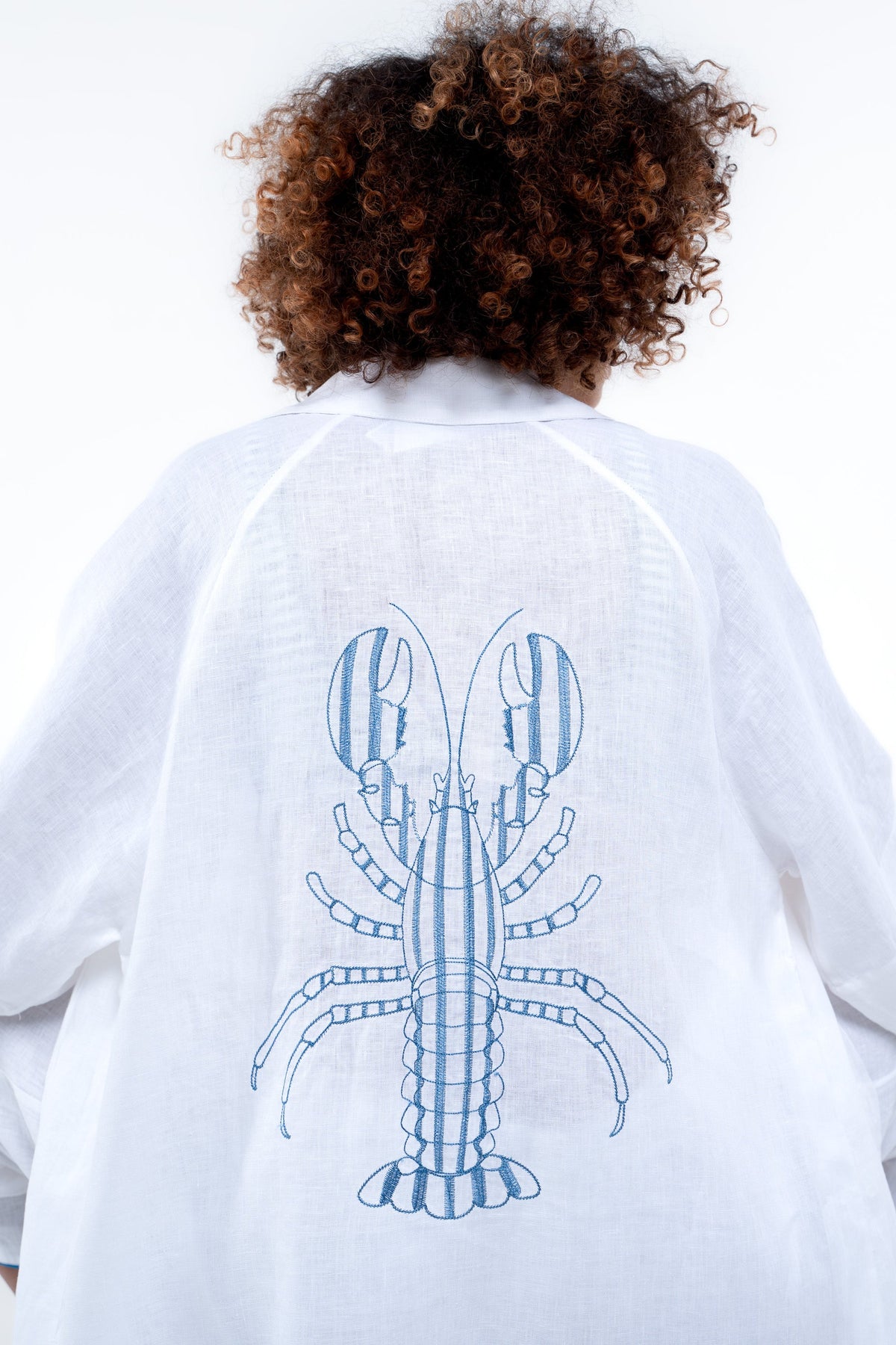 Oceanic Shirt — Sailor Blue Lobster (White)