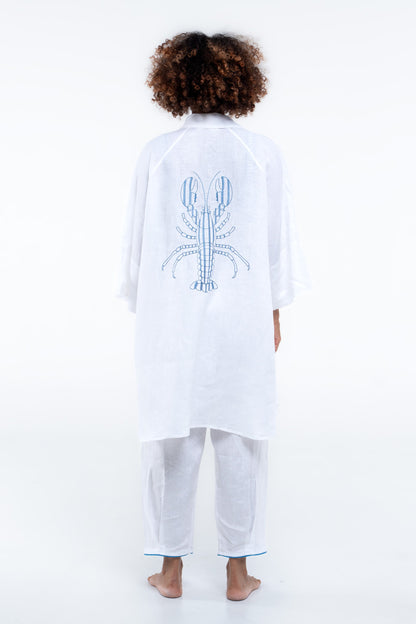 Oceanic Shirt — Sailor Blue Lobster (White)
