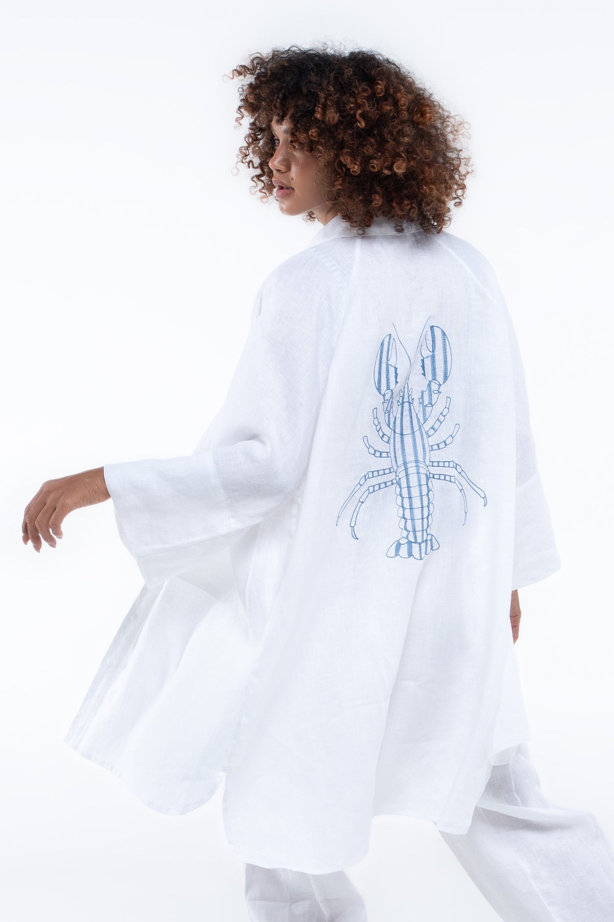Oceanic Shirt — Sailor Blue Lobster (White)