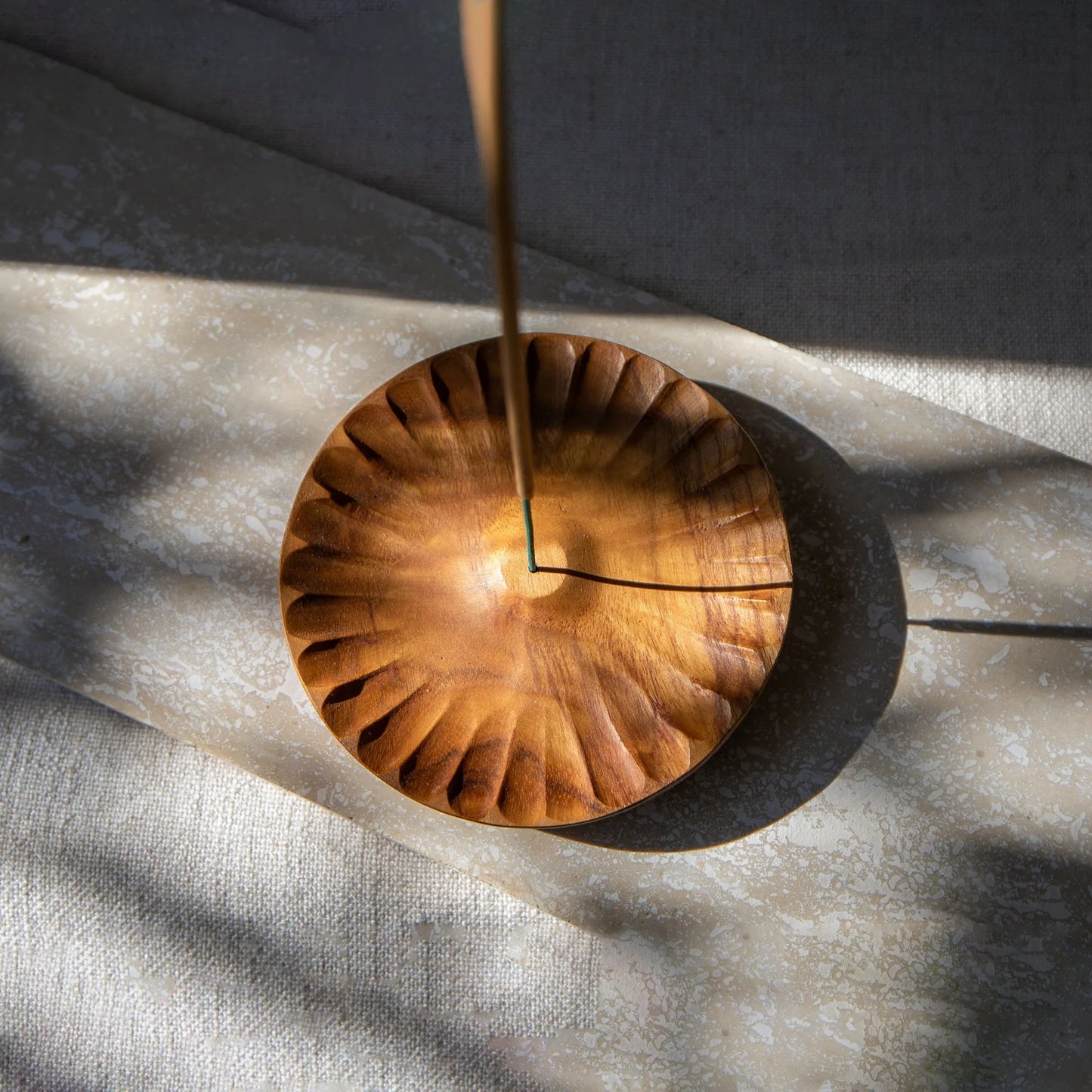 Flower Carved Teak Incense Holder by Holy Smoke - image 3